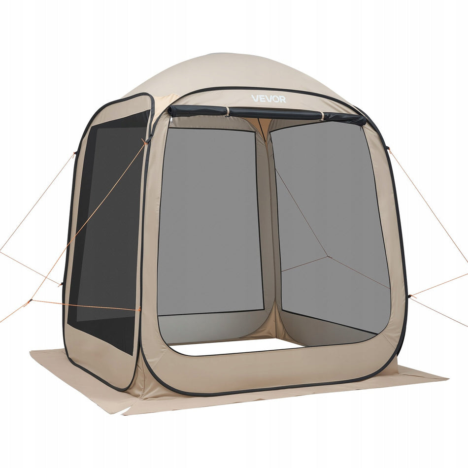 VEVOR 182X182X219 CM BEIGE POP-UP CAMPING TENT BEST FOR PARTIES