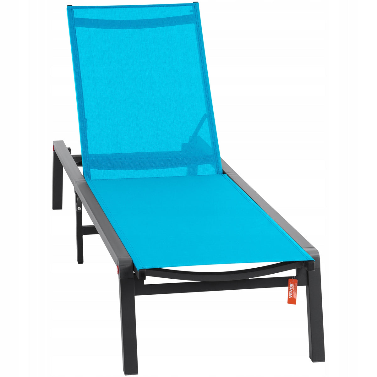 VEVOR GARDEN LOUNGER ALUMINUM SUN LOUNGER WITH 5 ADJUSTMENTS FOLDABLE BLUE