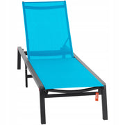 VEVOR GARDEN LOUNGER ALUMINUM SUN LOUNGER WITH 5 ADJUSTMENTS FOLDABLE BLUE