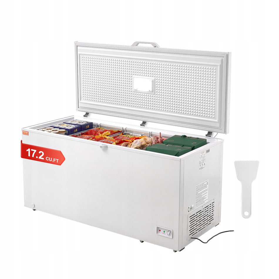 VEVOR 488L CHEST FREEZER LARGE CAPACITY 4 BASKETS TEMP ADJUSTMENT LED