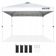 VEVOR FOLDABLE GARDEN GAZEBO 304X304 CM WHITE STEEL FRAME 250D PU