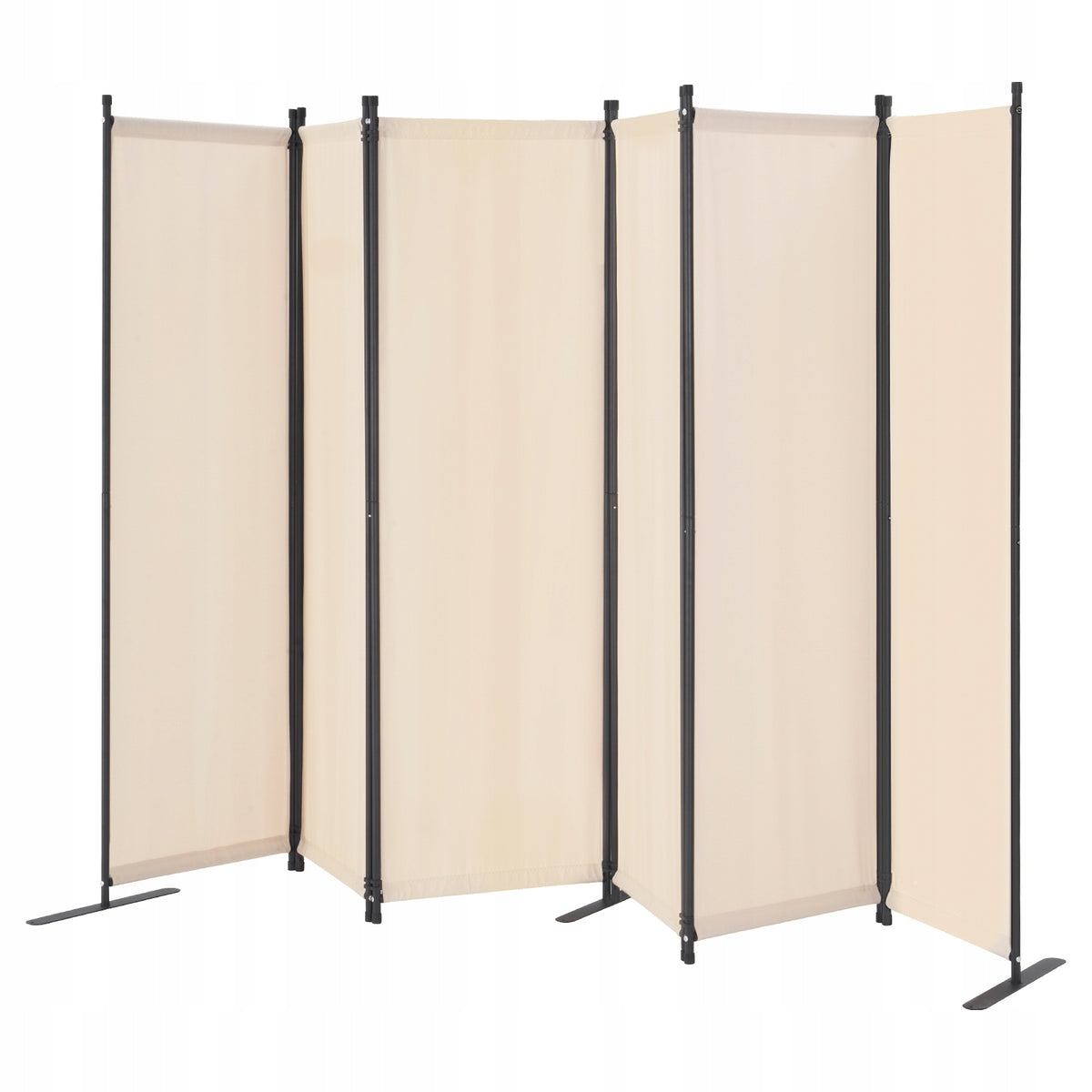 VEVOR 6-PANEL FOLDING ROOM DIVIDER STRONG FRAME BEIGE 3110X1805X450MM