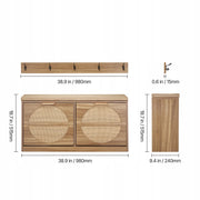 VEVOR ENTRYWAY BENCH WITH SHOE RACK 988X240X500MM SOLID WOODEN