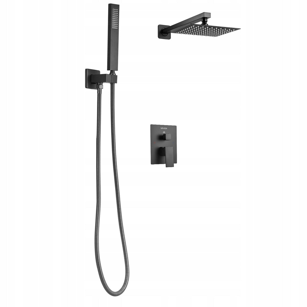 VEVOR PROFESSIONAL SHOWER FAUCET WITH 8-INCH SQUARE RAIN SHOWER HEAD