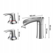 VEVOR ROMAN TUB FAUCET SET 3 HOLE 2 HANDLES SILVER STRONG