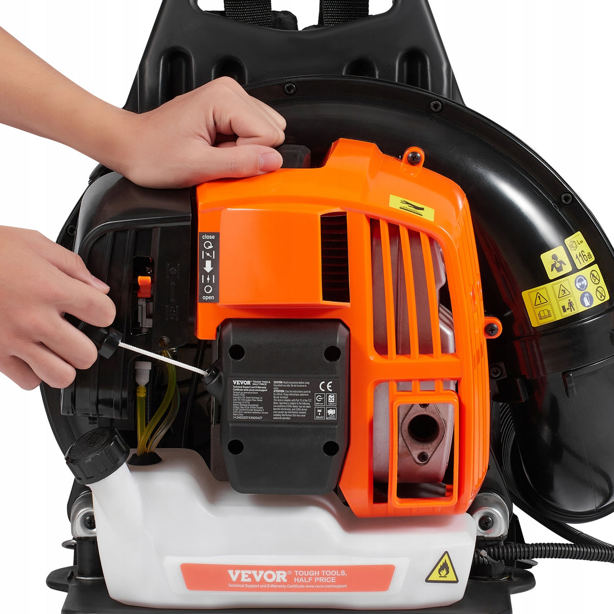 VEVOR 63CC 2-Stroke Gasoline Backpack Leaf Blower Powerful