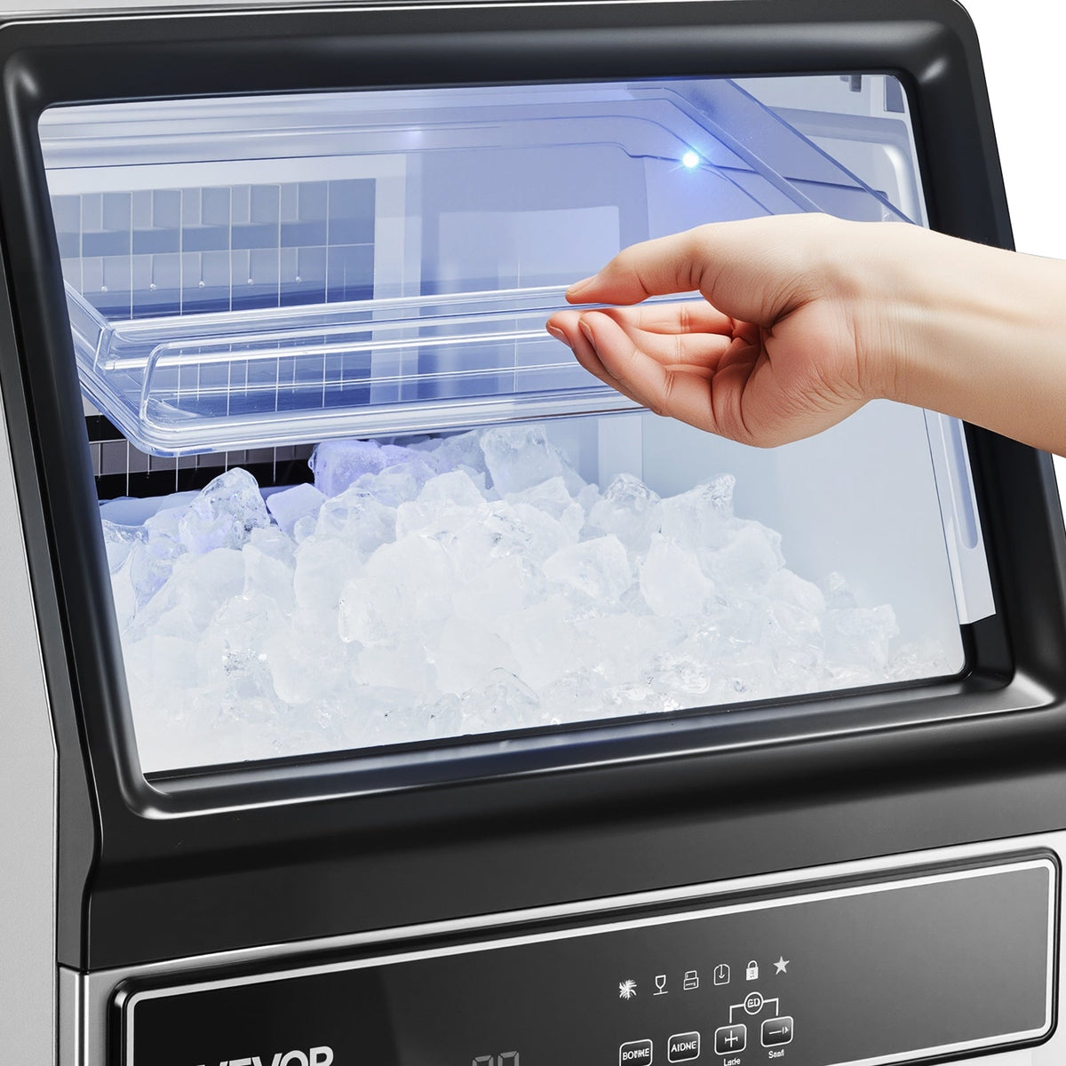 VEVOR COMMERCIAL ICE MAKER 59KG 15KG CAPACITY LED SELF-CLEANING
