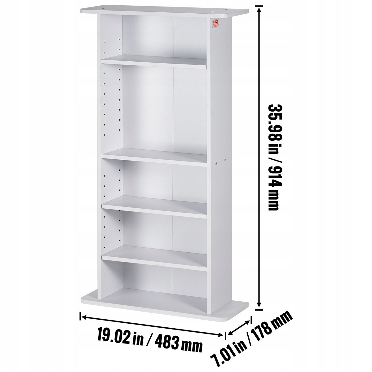 PROFESSIONAL VEVOR 5-TIER DVD CABINET FOR UP TO 240 CDs WHITE