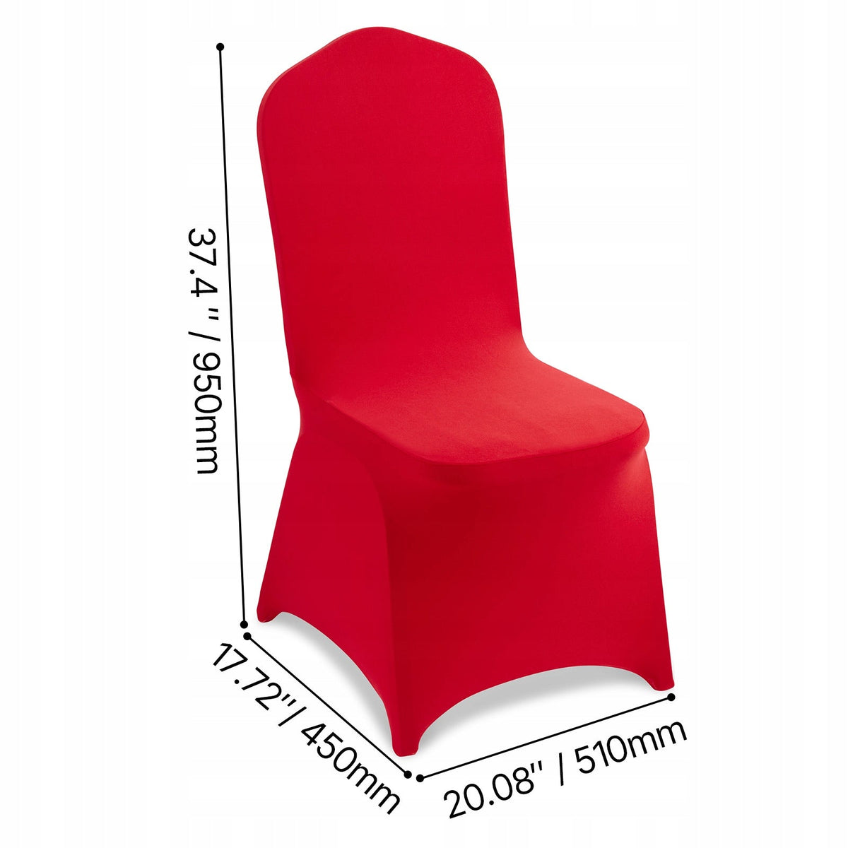 VEVOR CHAIR COVERS 50 PCS WASHABLE ELASTIC RED FOR PARTIES