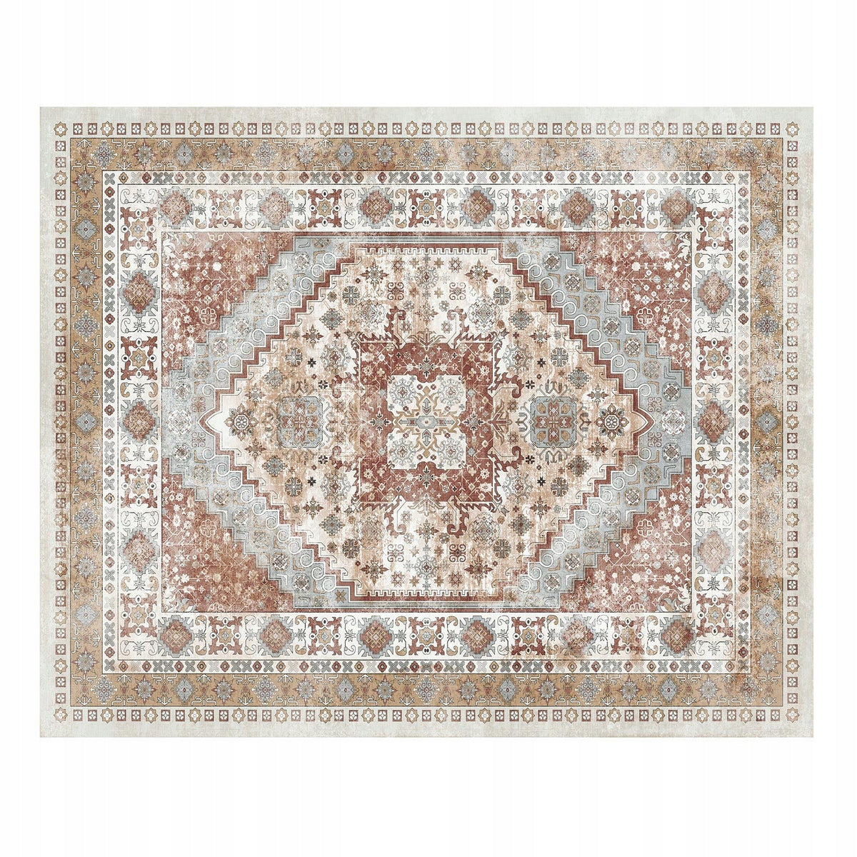 RUG VEVOR 2439X3048 MM BROWN-RED SHORT PILE WASHABLE