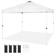 VEVOR FOLDABLE GARDEN GAZEBO 304X304 CM WHITE STEEL FRAME 250D PU
