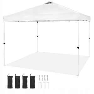 VEVOR FOLDABLE GARDEN GAZEBO 304X304 CM WHITE STEEL FRAME 250D PU