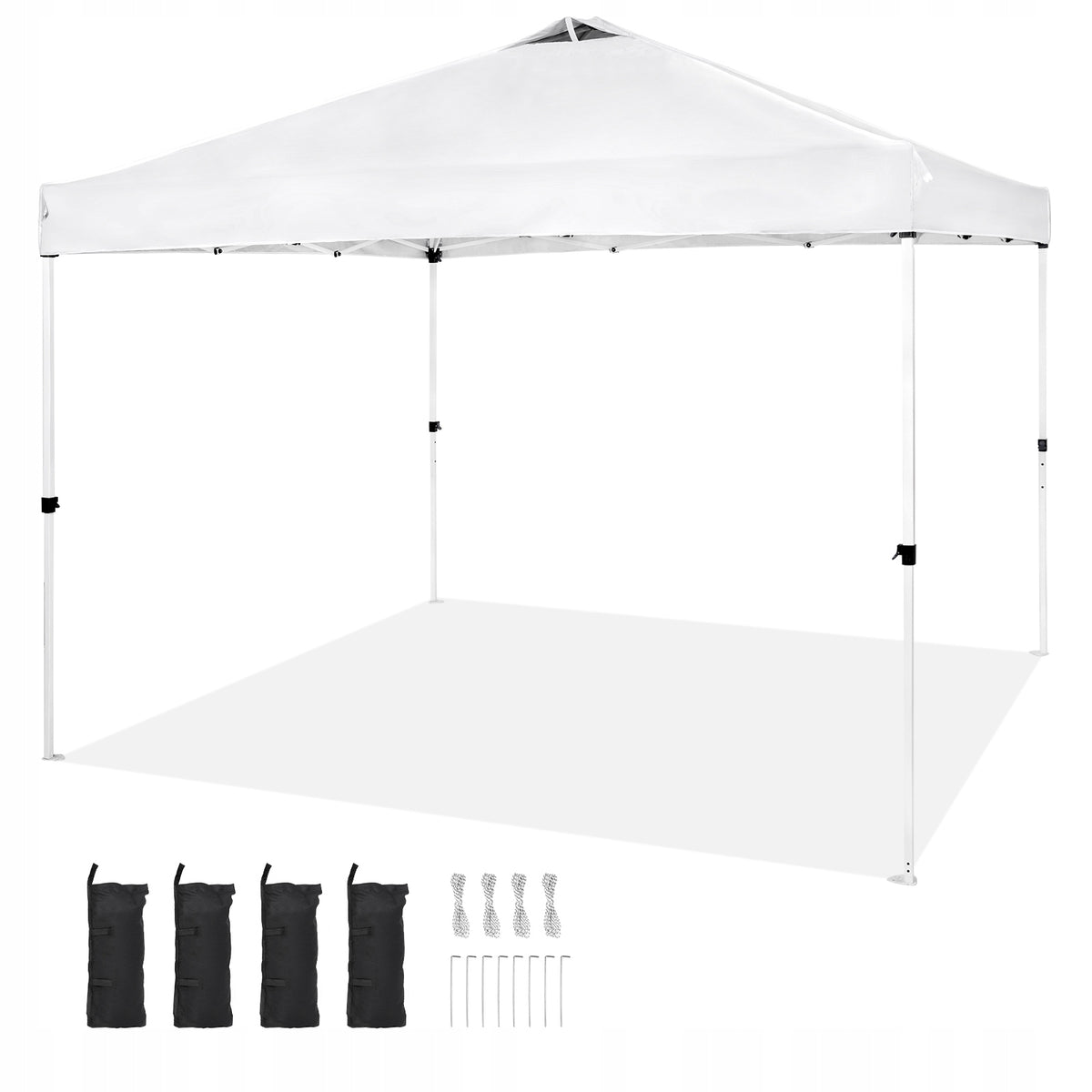 VEVOR FOLDABLE GARDEN GAZEBO 304X304 CM WHITE STEEL FRAME 250D PU