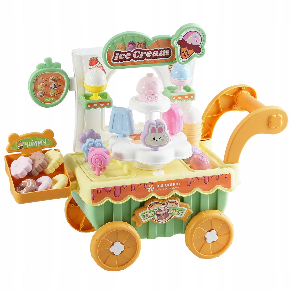 VEVOR ICE CREAM CART 27 PIECES ACCESSORY SET LIGHTS SOUNDS PP