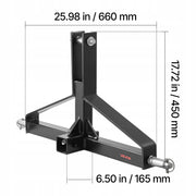 VEVOR PROFESSIONAL 3-POINT TOW HITCH 660X165X450 MM 3000LBS