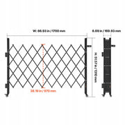 VEVOR PROFESSIONAL FOLDING SECURITY GATE WITH LOCK AND WHEELS