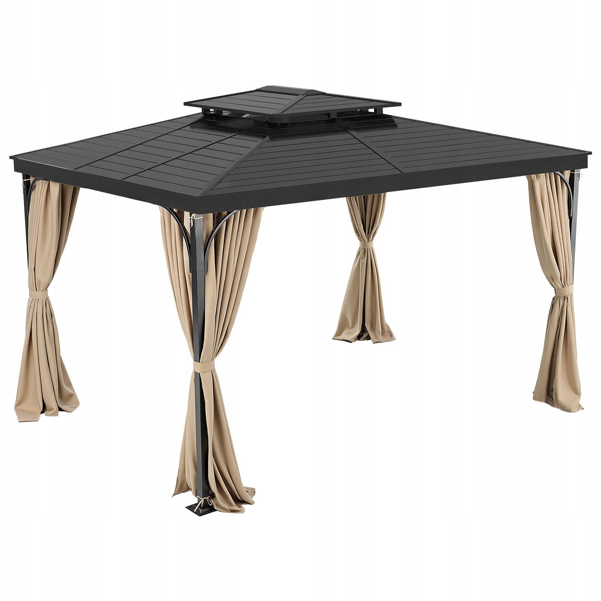 VEVOR PREMIUM GAZEBO CURTAIN 2840X2840X2040 MM 4-PANEL SIDE KHAKI