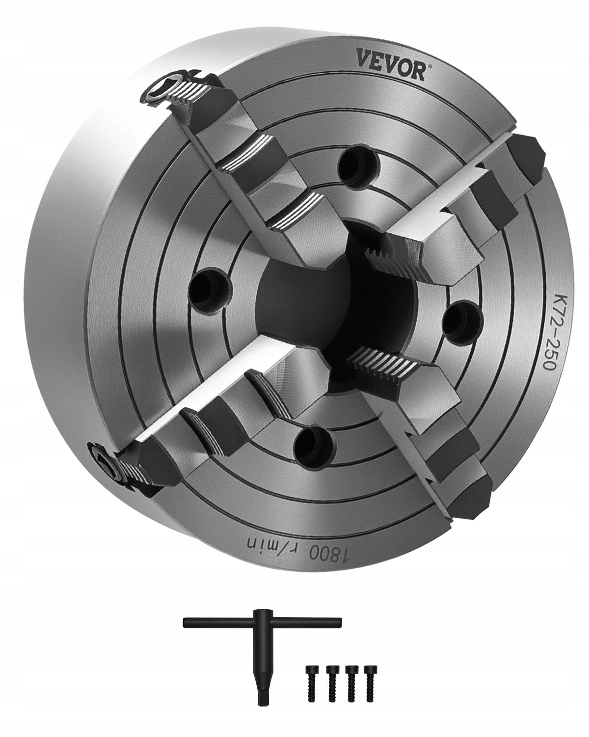 VEVOR LATHE CHUCK 250MM 4-JAW SELF-CENTERING HEAVY-DUTY HT300