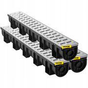 VEVOR DRAINAGE CHANNEL SET 3 PCS HDPE STAINLESS STEEL A15