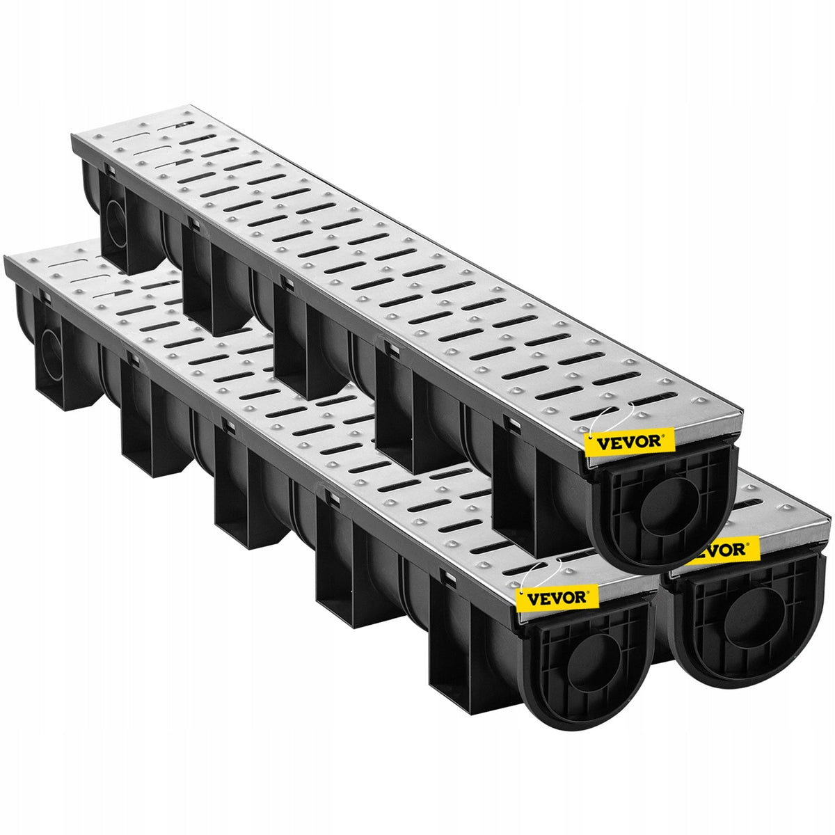 VEVOR DRAINAGE CHANNEL SET 3 PCS HDPE STAINLESS STEEL A15