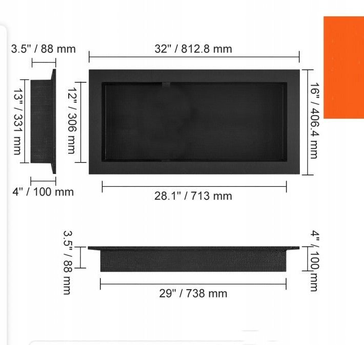VEVOR Professional Shower Niche 40.64X71.12X10.16 CM Waterproof