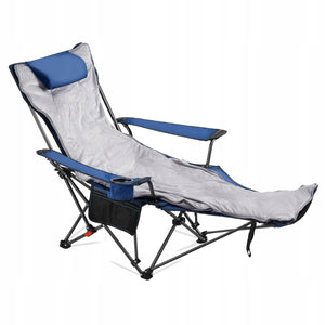 VEVOR FOLDING CAMPING CHAIR WITH 4 ADJUSTMENTS STRONG LIGHTWEIGHT GRAY