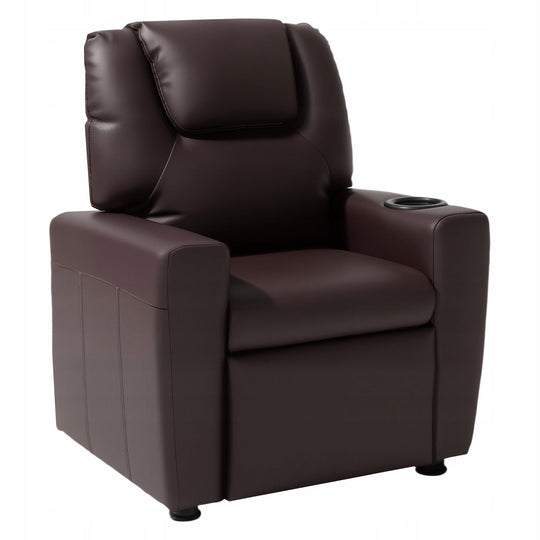 VEVOR CHILDREN'S ADJUSTABLE ARMCHAIR 101-121 WITH CUP HOLDERS BROWN
