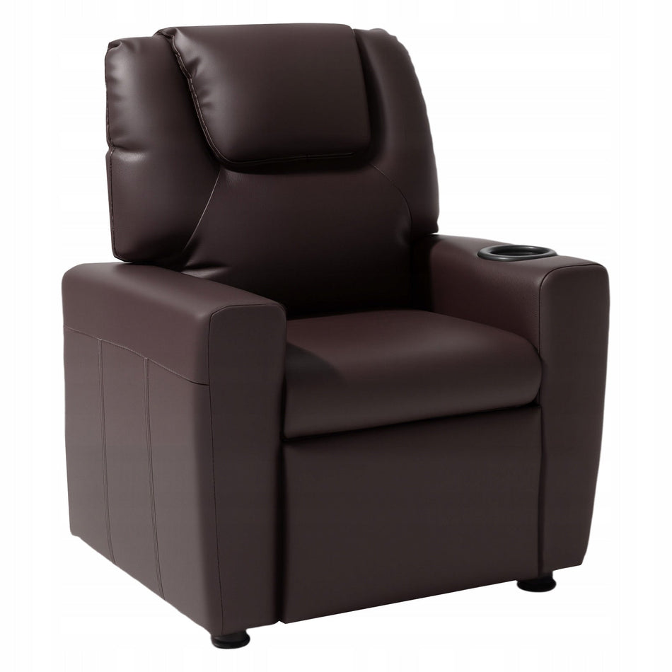 VEVOR CHILDREN'S ADJUSTABLE ARMCHAIR 101-121 WITH CUP HOLDERS BROWN