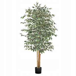VEVOR ARTIFICIAL FICUS TREE 180CM GREEN IN BLACK POT STRONG