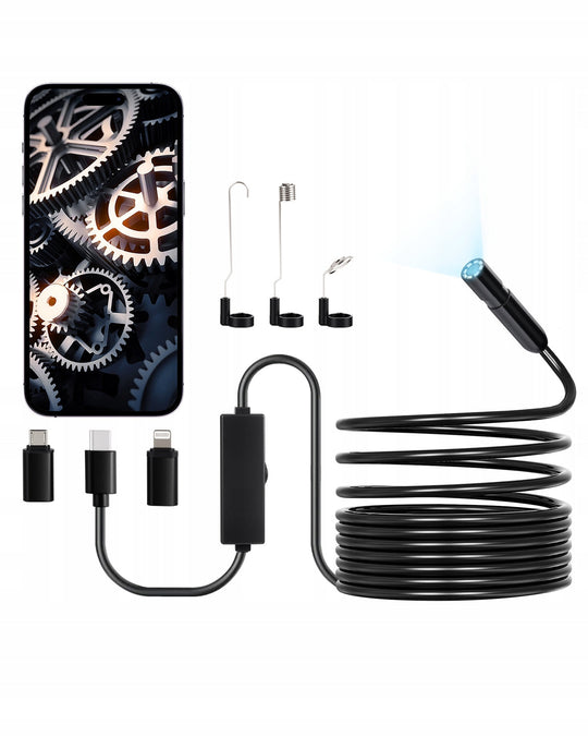 PROFESSIONAL ENDOSCOPE CAMERA VEVOR HD 1920P 5M SEMI-RIGID CABLE IP67