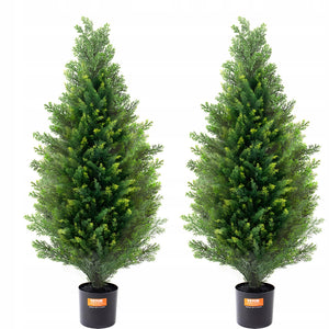 VEVOR ARTIFICIAL CEDAR TOPiary TREE 36 INCH 2 PACK STRONG AND REALISTIC