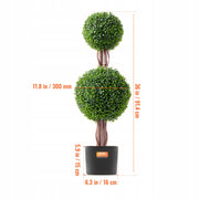 VEVOR ARTIFICIAL BOXWOOD TOPIARY 122CM 2-PIECE PREMIUM SET INDOOR DECORATION