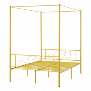 VEVOR FULL-SIZE METAL GOLD CANOPY BED FRAME 700KG SOLID