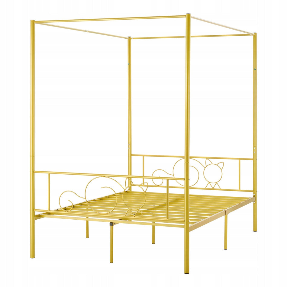 VEVOR FULL-SIZE METAL GOLD CANOPY BED FRAME 700KG SOLID