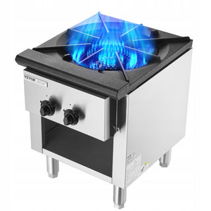 VEVOR PROFESSIONAL GAS COOKER WITH CABINET 1 BURNER 26KW GAS-POWERED