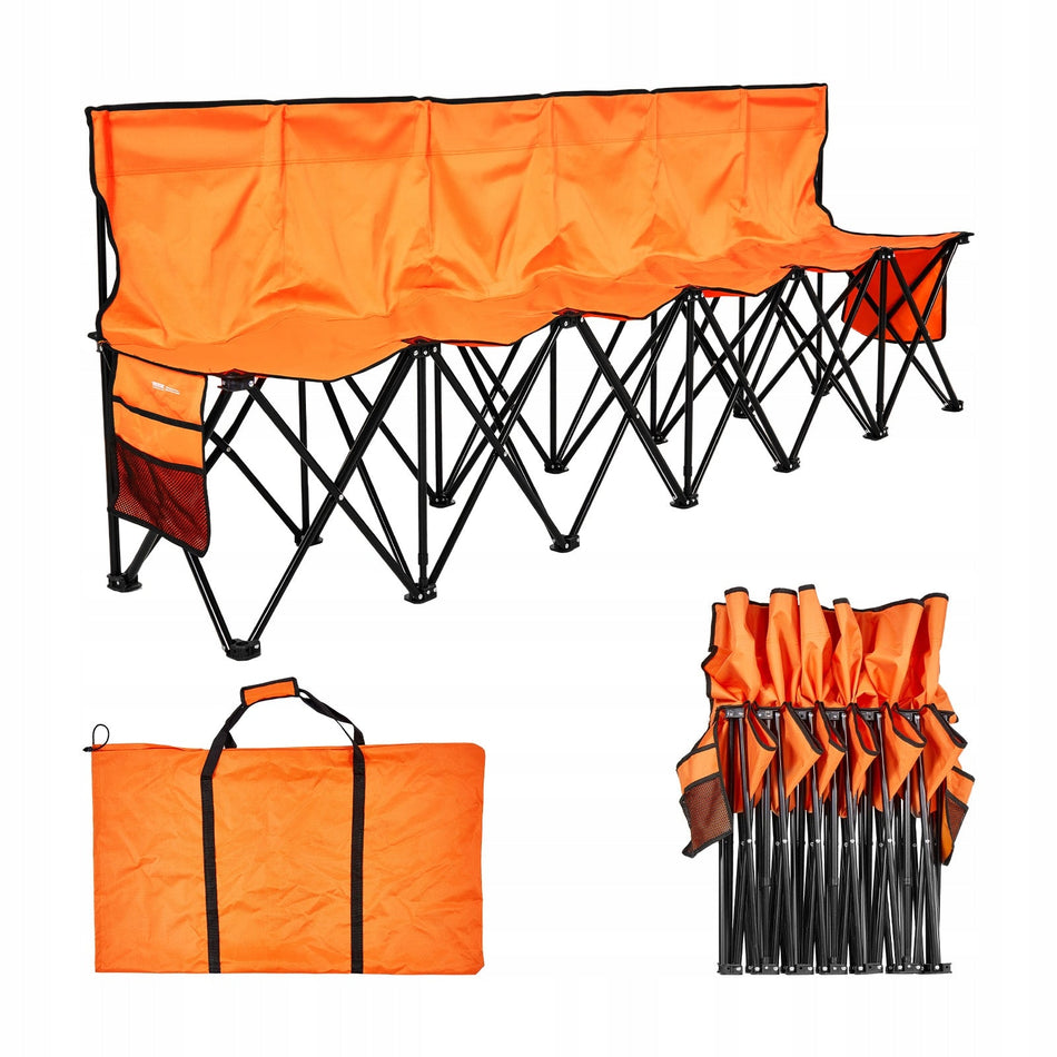 VEVOR 6-PERSON PORTABLE CAMPING BENCH WITH SIDE POCKETS