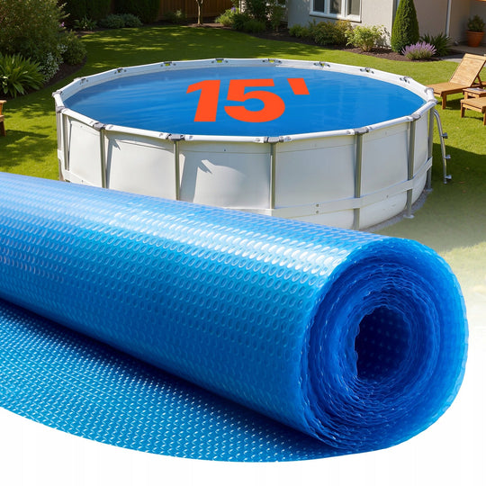 VEVOR ROUND SOLAR POOL COVER 4572 MM THICK 12 MIL BLUE