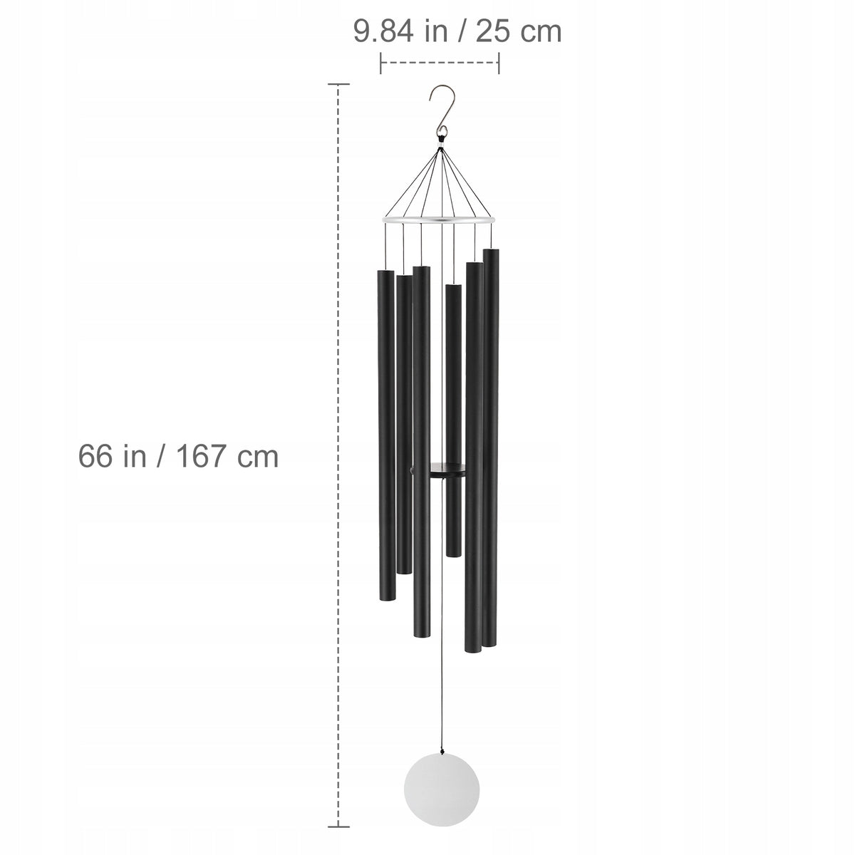 VEVOR WIND CHIME 1677 MM 6 TUBES ALUMINUM DEEP TONE PREMIUM