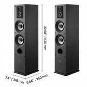 VEVOR PASSIVE 2X FLOORSTANDING 3-WAY SPEAKERS 145W POWERFUL BASS MDF