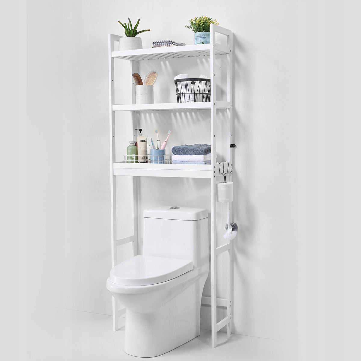 VEVOR BAMBOO 3-TIER OVER-TOILET SHELF ADJUSTABLE