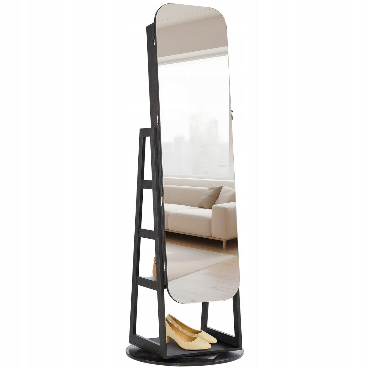 VEVOR 360 ROTATING JEWELRY CABINET WITH MIRROR 160CM PREMIUM ORGANIZER