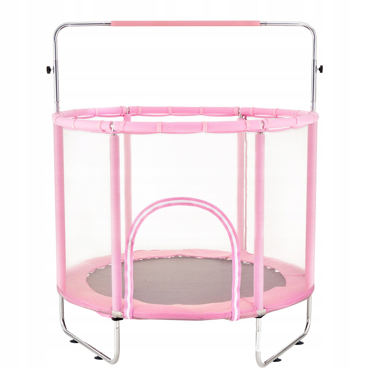 VEVOR 147 CM MINI KIDS TRAMPOLINE WITH NET AND BASKETBALL HOOP ADJUSTABLE