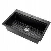 VEVOR 84x56x25 CM PREMIUM BLACK GRANITE KITCHEN SINK COUNTERTOP MOUNT