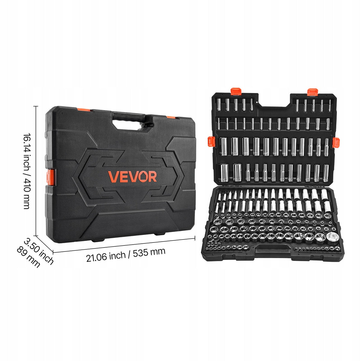 VEVOR PREMIUM SOCKET WRENCH SET 163 PIECES 3/8 1/4 1/2 INCH SOLID