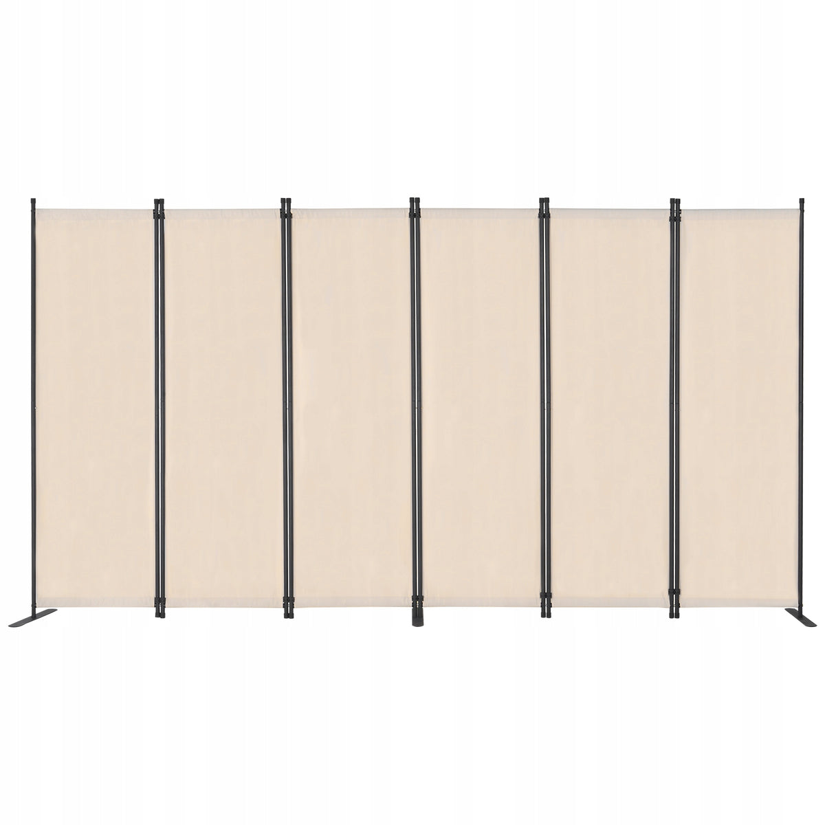 VEVOR 6-PANEL FOLDING ROOM DIVIDER STRONG FRAME BEIGE 3110X1805X450MM