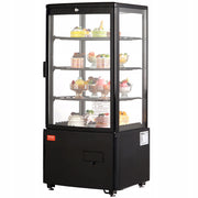 VEVOR 85L COUNTERTOP REFRIGERATED DISPLAY CASE 3 SHELVES TURBO COOLING LED