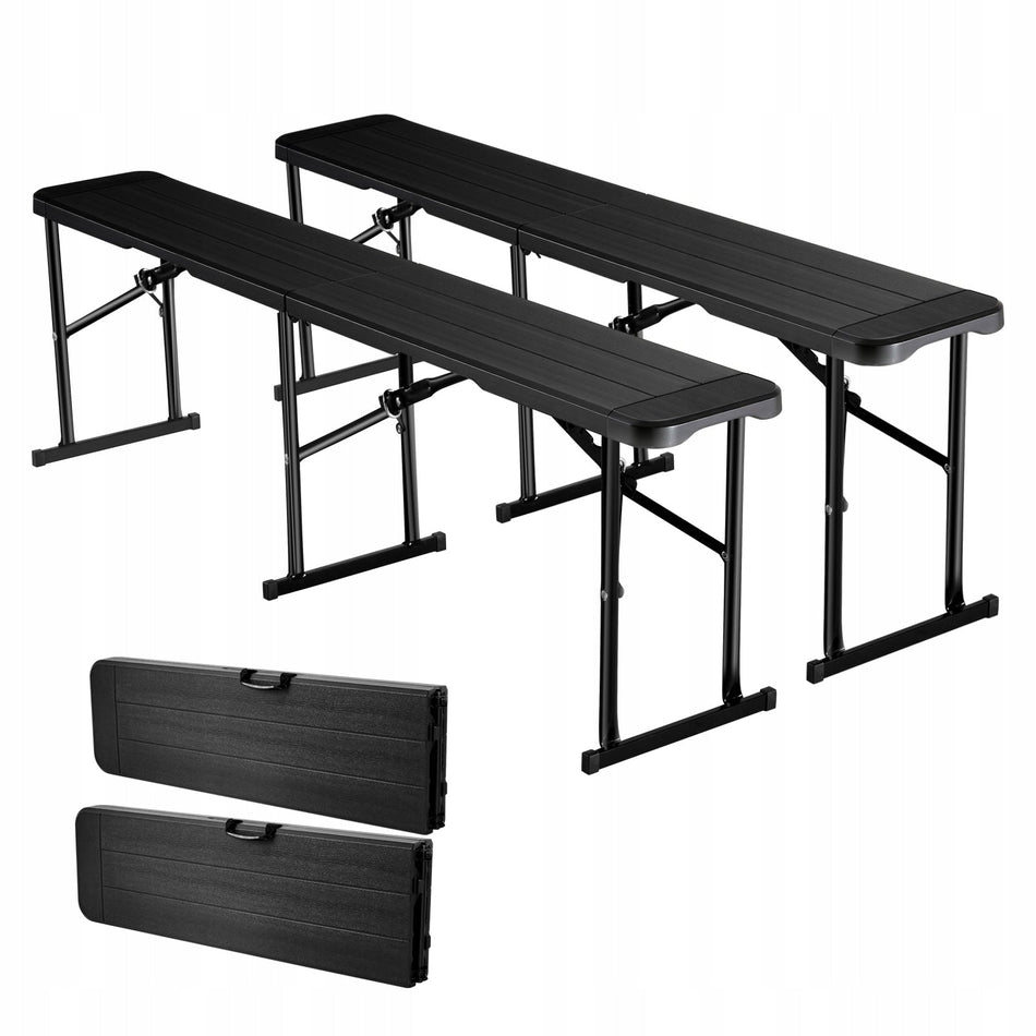 VEVOR PORTABLE CAMPING BENCH 182 CM FOLDING PICNIC BENCH 2 PIECES
