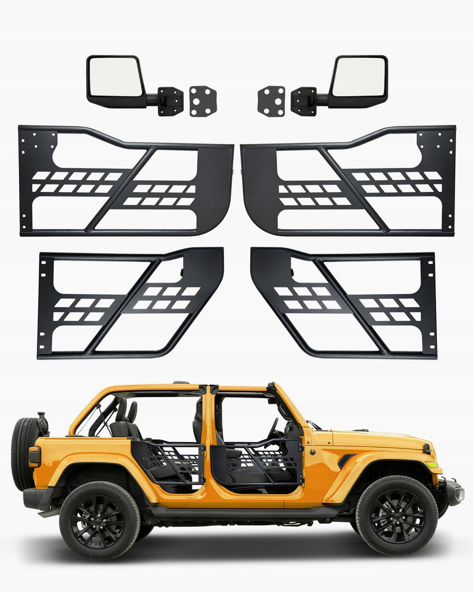 VEVOR TUBE DOORS FOR 4-DOOR JEEP WITH MIRRORS STRONG AND SOLID
