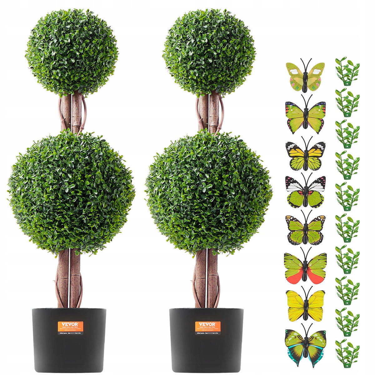 VEVOR ARTIFICIAL BOXWOOD TOPIARY 122CM 2-PIECE PREMIUM SET INDOOR DECORATION