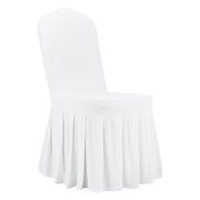 VEVOR CHAIR COVERS 30 PCS WHITE ELASTIC WASHABLE FLAT FRONT